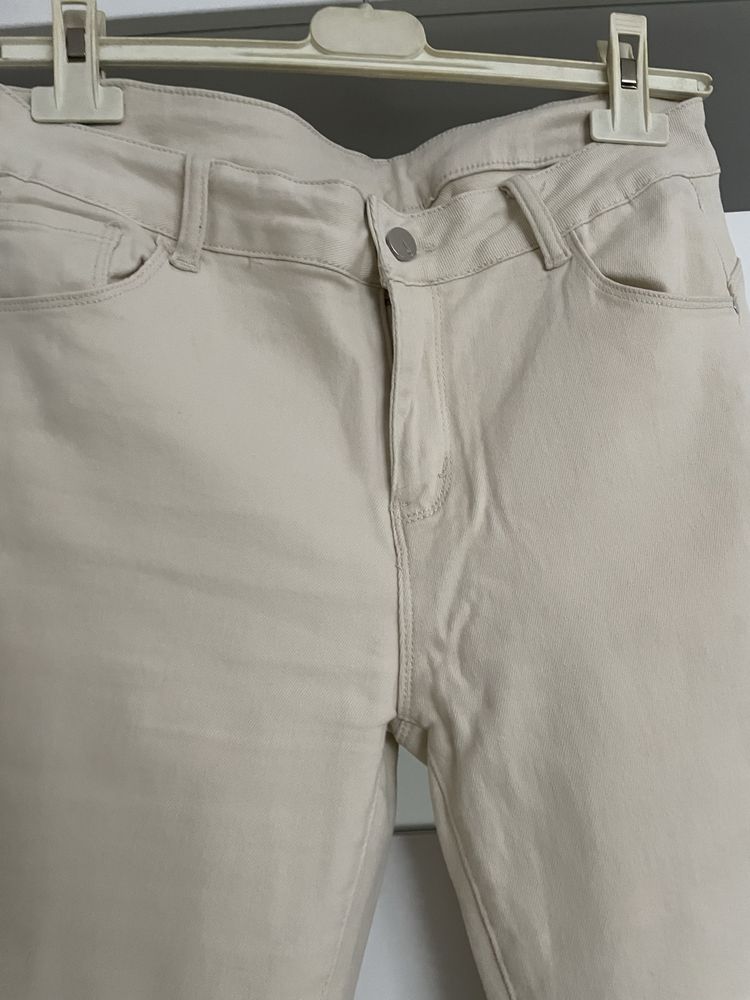 #Spodnie rurki jesnsowe kolor beżowy jasny roz. Xl #Denim