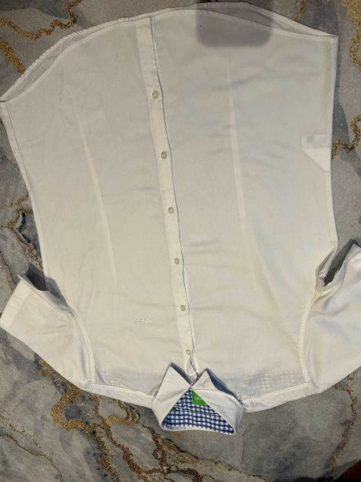 Hugo Boss _ Biała bawełniana koszula z krótkim rękawem L _ Regular Fit