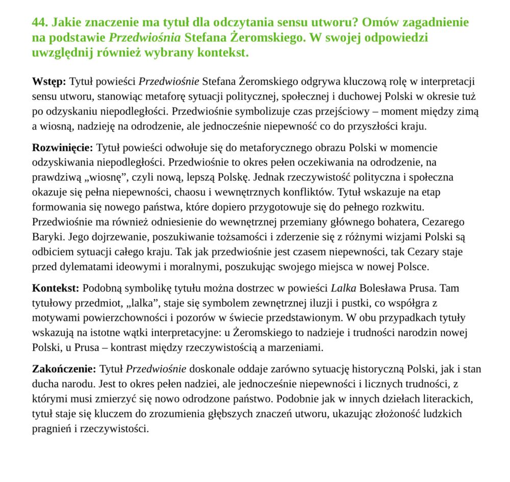 Opracowanie pytań jawnych | Matura z języka polskiego 2025