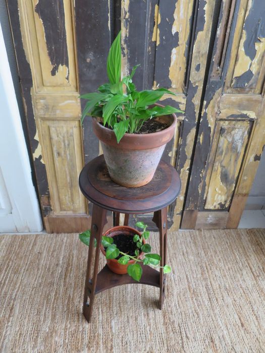 Coluna para vasos em madeira