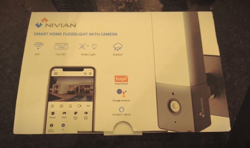 Câmara Wi-Fi Nivian Full HD com Luz e Sensor