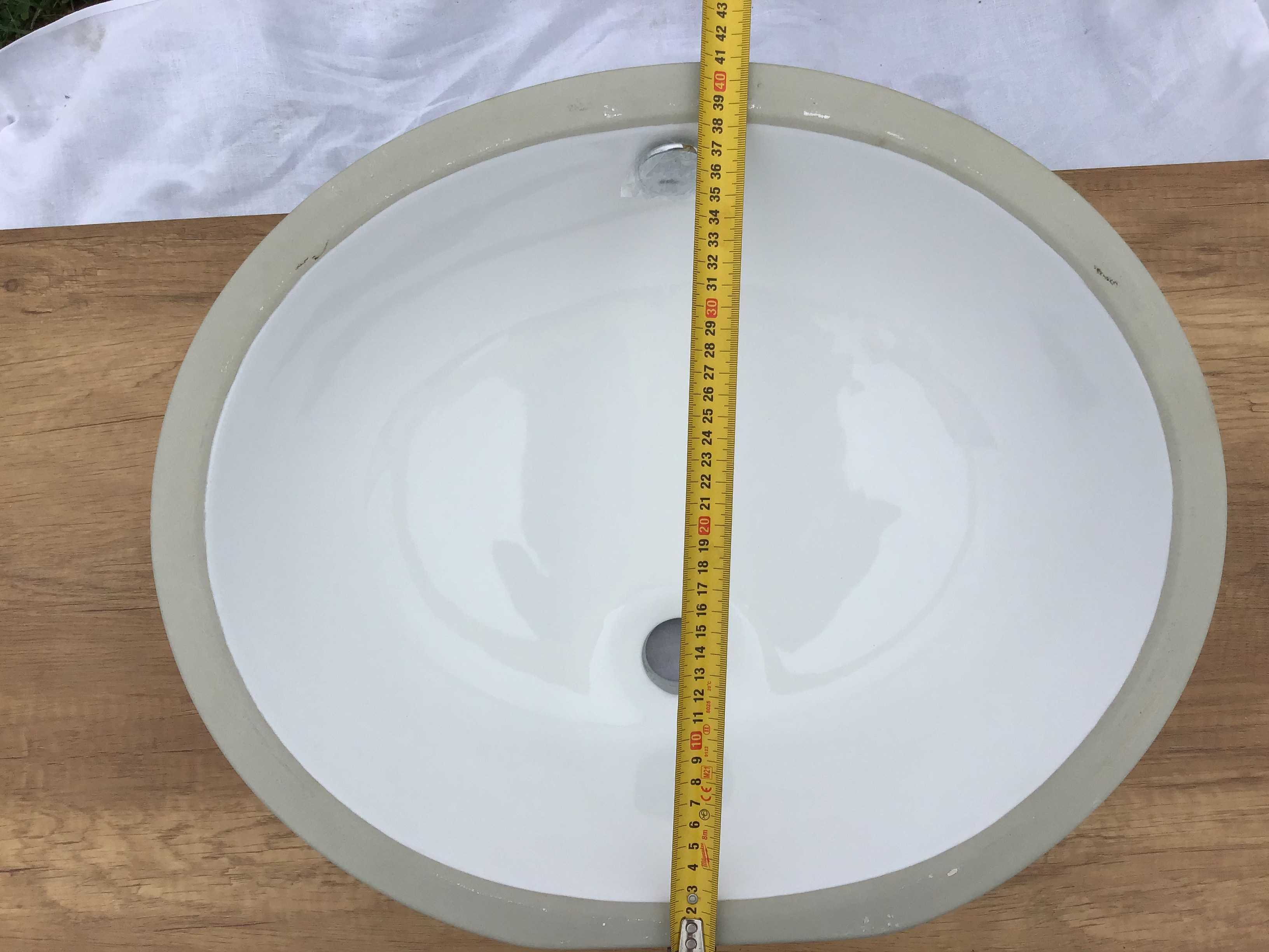 Umywalka podblatowa okrągła biała 41cm