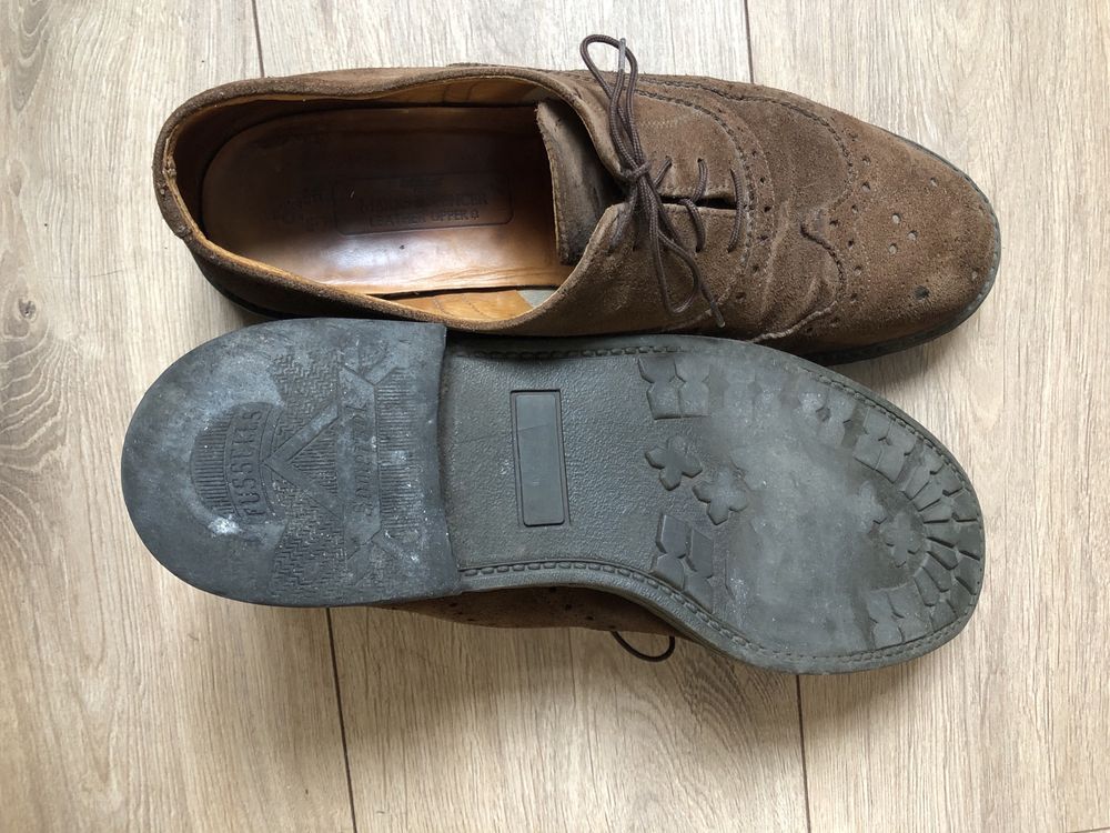 Туфлі броги замшеві коричневі Marks&Spencer