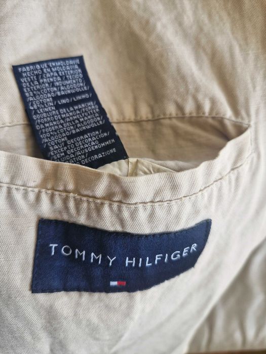 Marynarka Tommy Hilfiger bawełna len