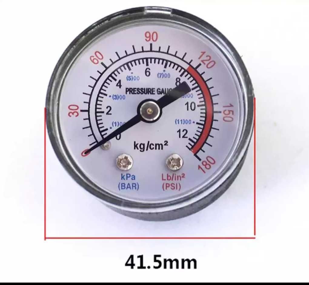 Манометр от 0-12 кгс/см² диаметр 41,5 мм на компрессор