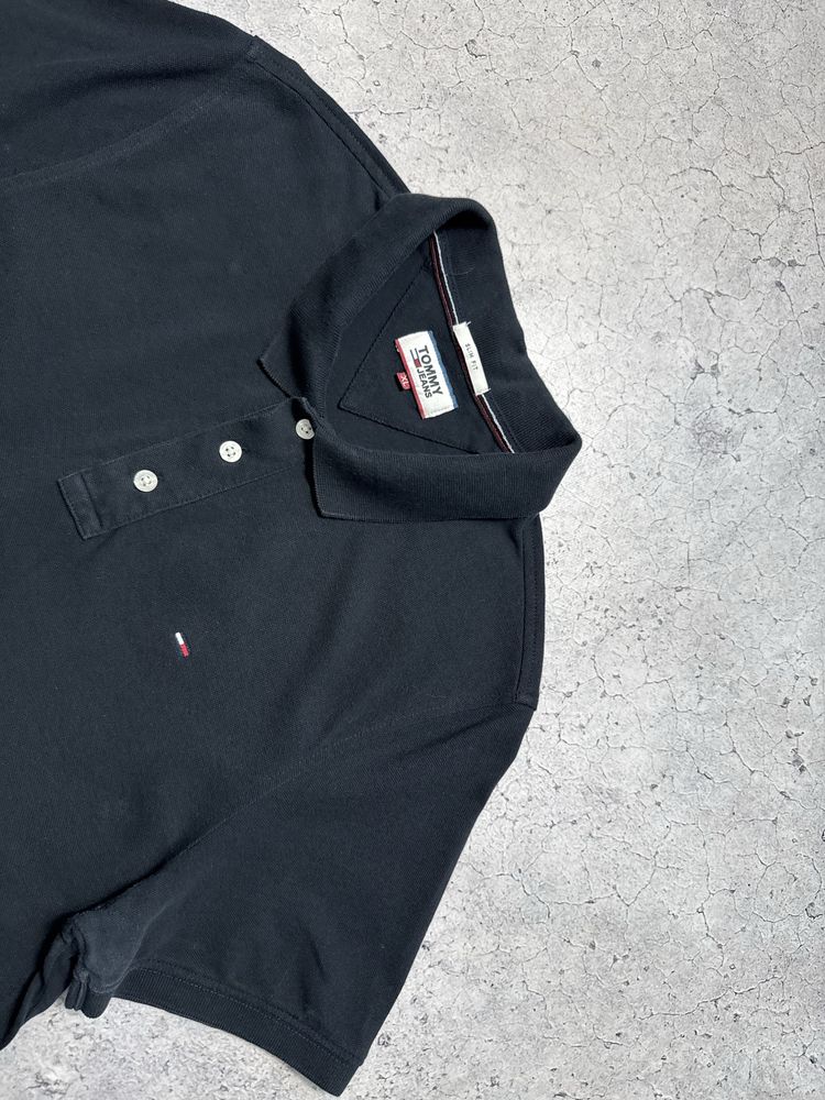 Мужская Футболка Поло Tommy Hilfiger Черная Идеал Размер L-XL
