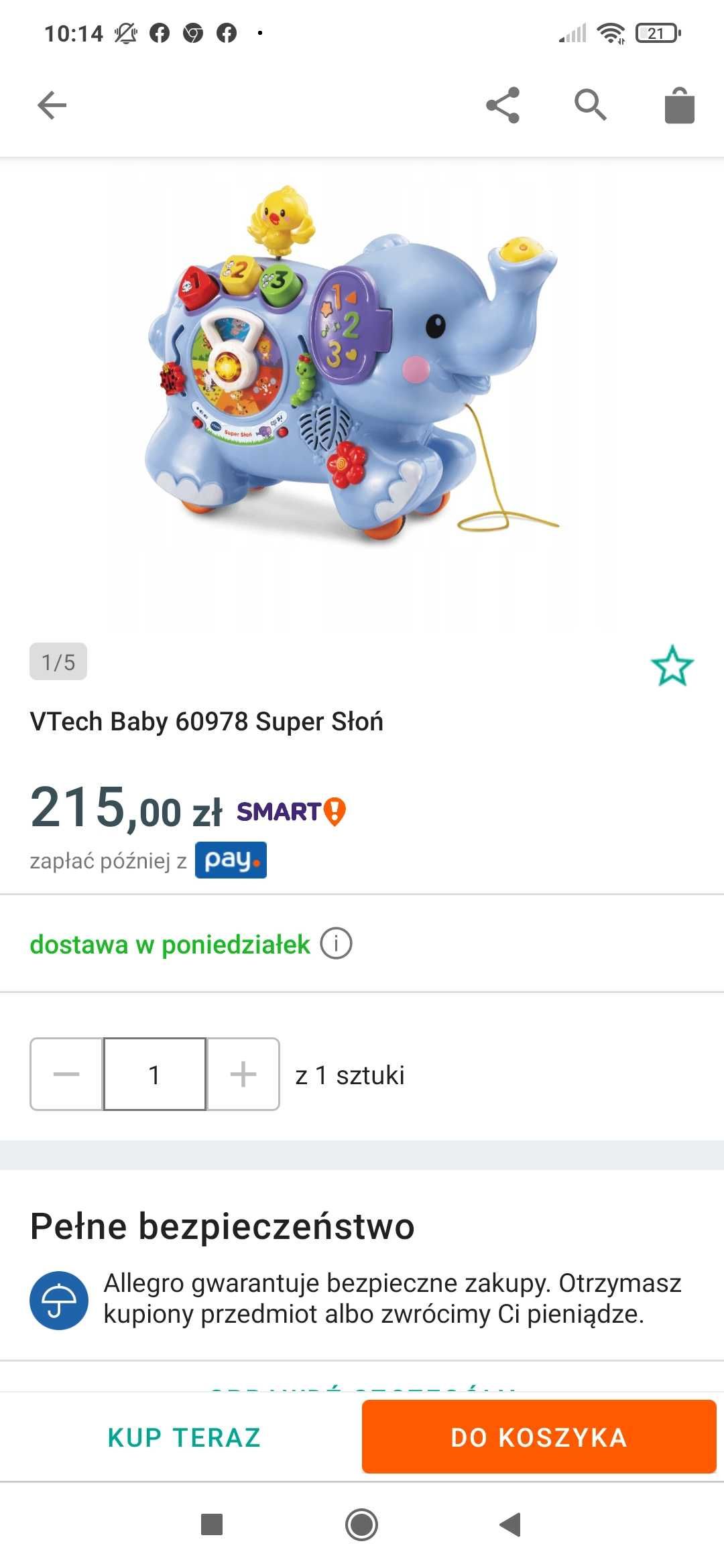 Zabawka Słonik Fischer Price