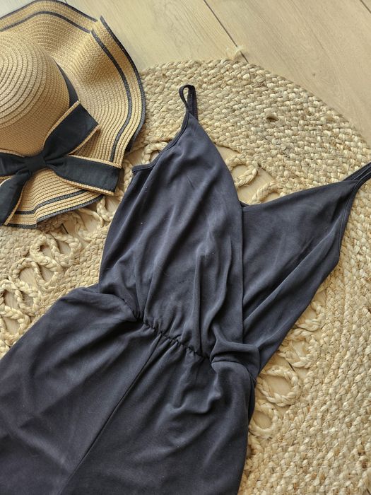 Ciemnoszary Kombinezon damski xxS/XS  Letni, Wygodny, Szerokie Nogawk