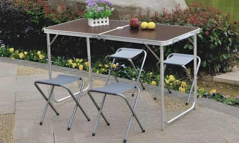 стол алюминиевый раскладной для пикника 4 стула