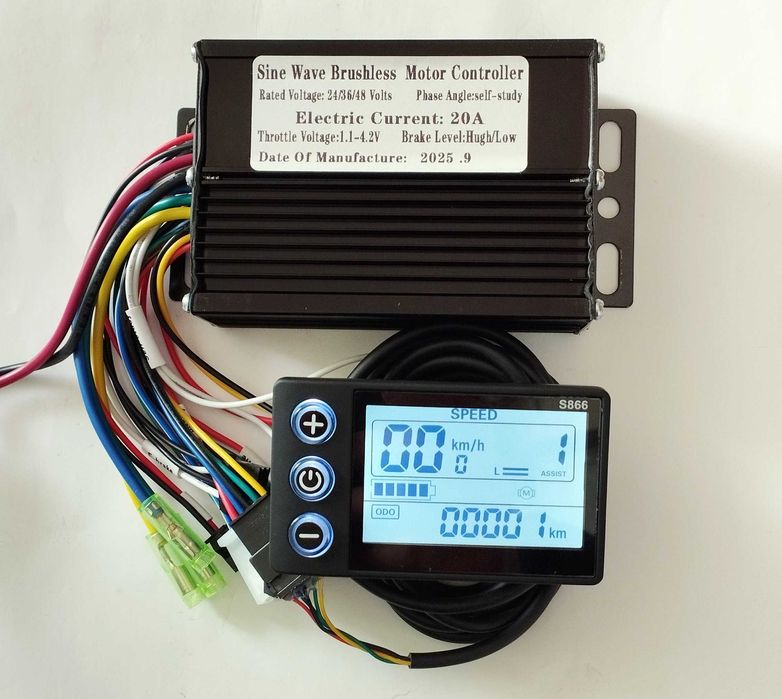 Синусний контроллер 24/36/48V, 20А + дисплей S866