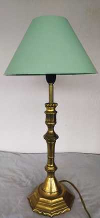 Лампа бронзовая,настольная.Зеленый абажур.50×22 см.Франция