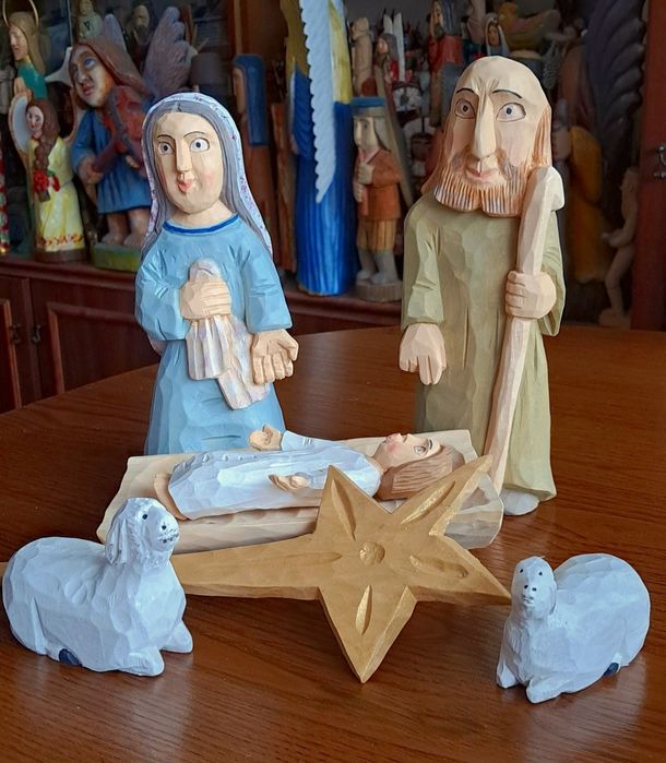 Święta Rodzina rzeźba ludowa