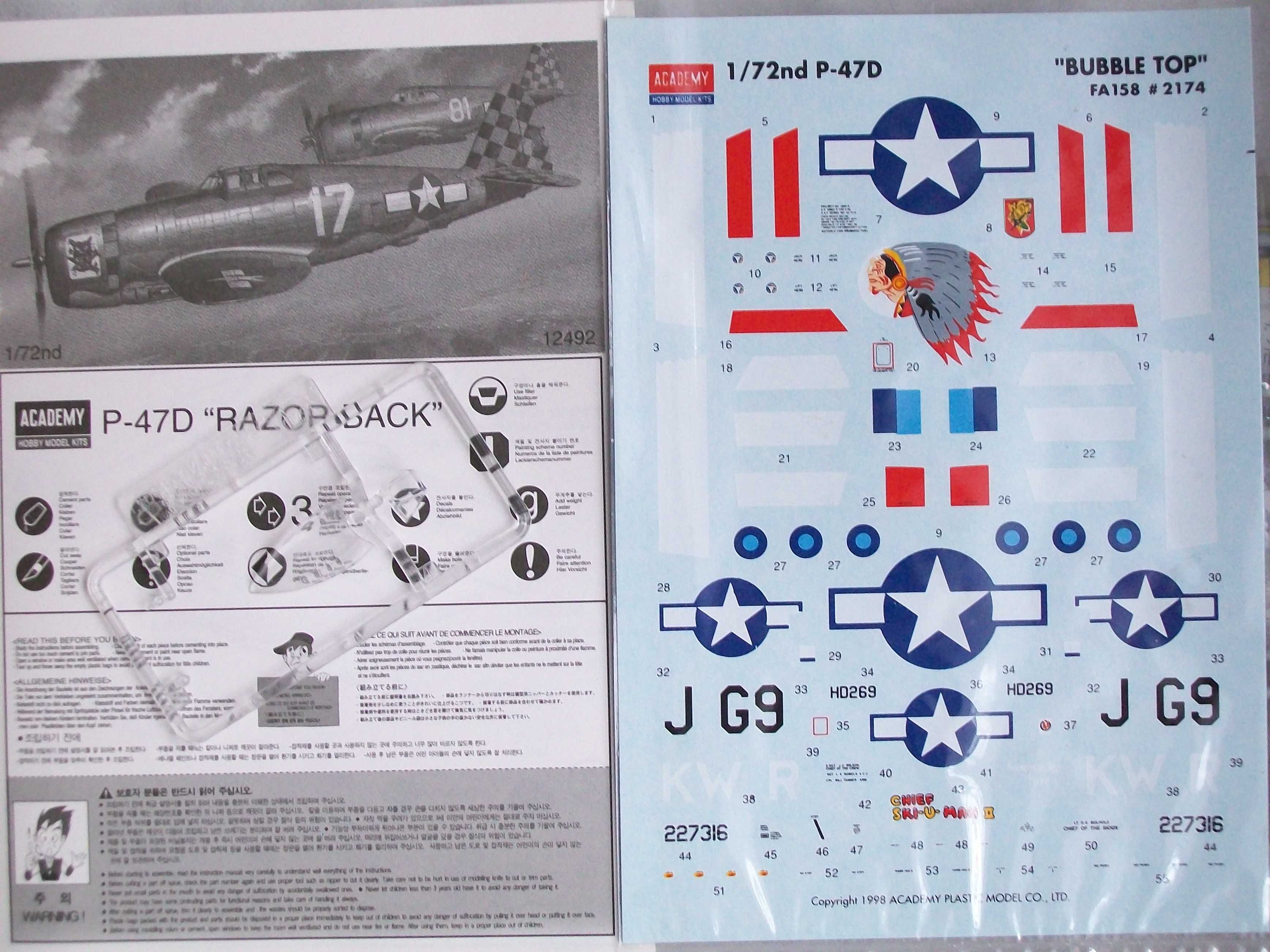 Model samolot P 47 Thunderbolt 1/72