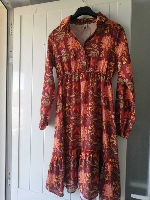 Vestido lindo da Peppa, manga longa.