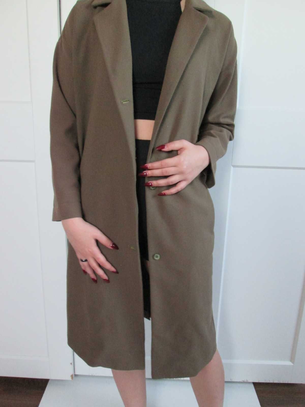 Mango lekki przejściowy pudełkowy płaszcz S M 36 38