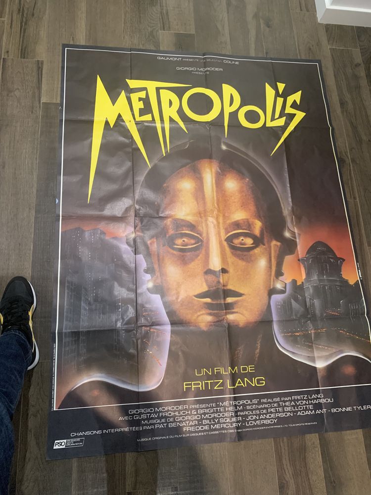 Metropolis- poster filme 1984, Giorgio Moroder, enorme, 1,56m x 1,16m