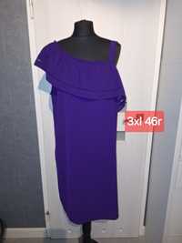 Fioletowa sukienka 3xl 46 elegancka letnia prosta