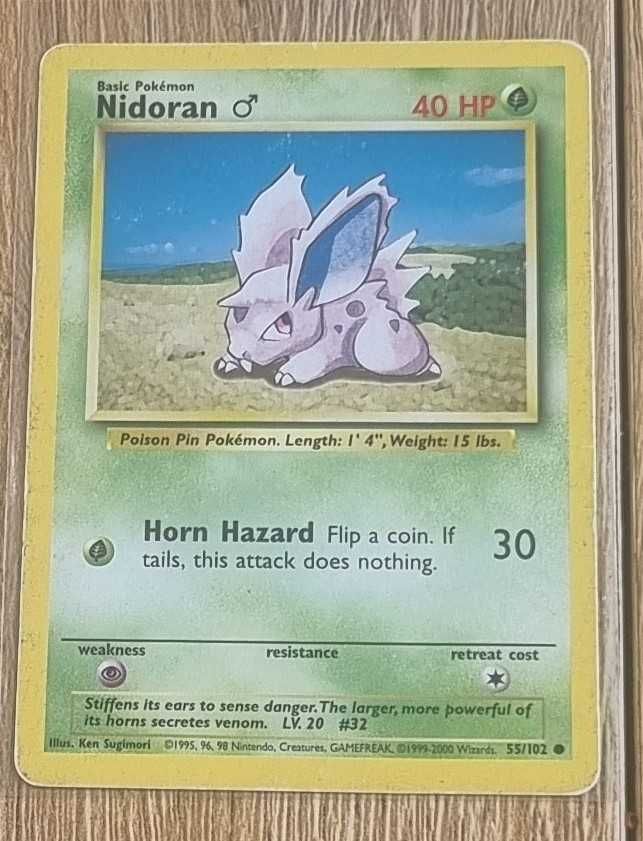 Karta Pokemon TCG z pierwszej serii - Base Set - Nidoran 55/102