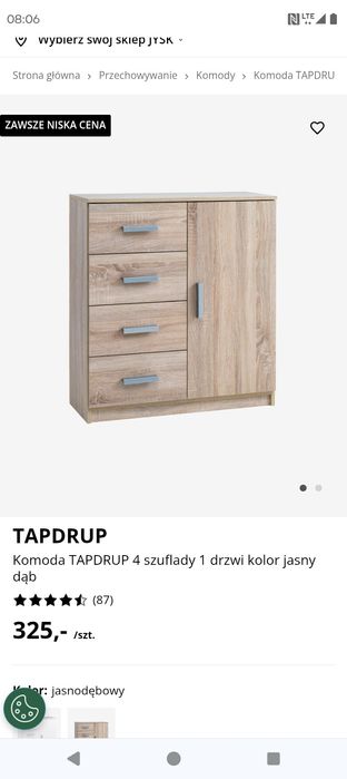 Nowa komoda Tapdrup Jysk jasny dąb