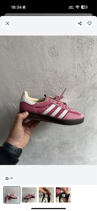 Кросівки Adidas Gazelle Indoor Pink Cloud White (36/37 розпаровка)