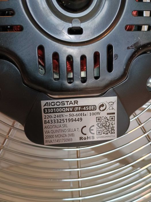 Wentylator podłogowy 18 cali 100W silny chrom 3 biegi przemysłowy