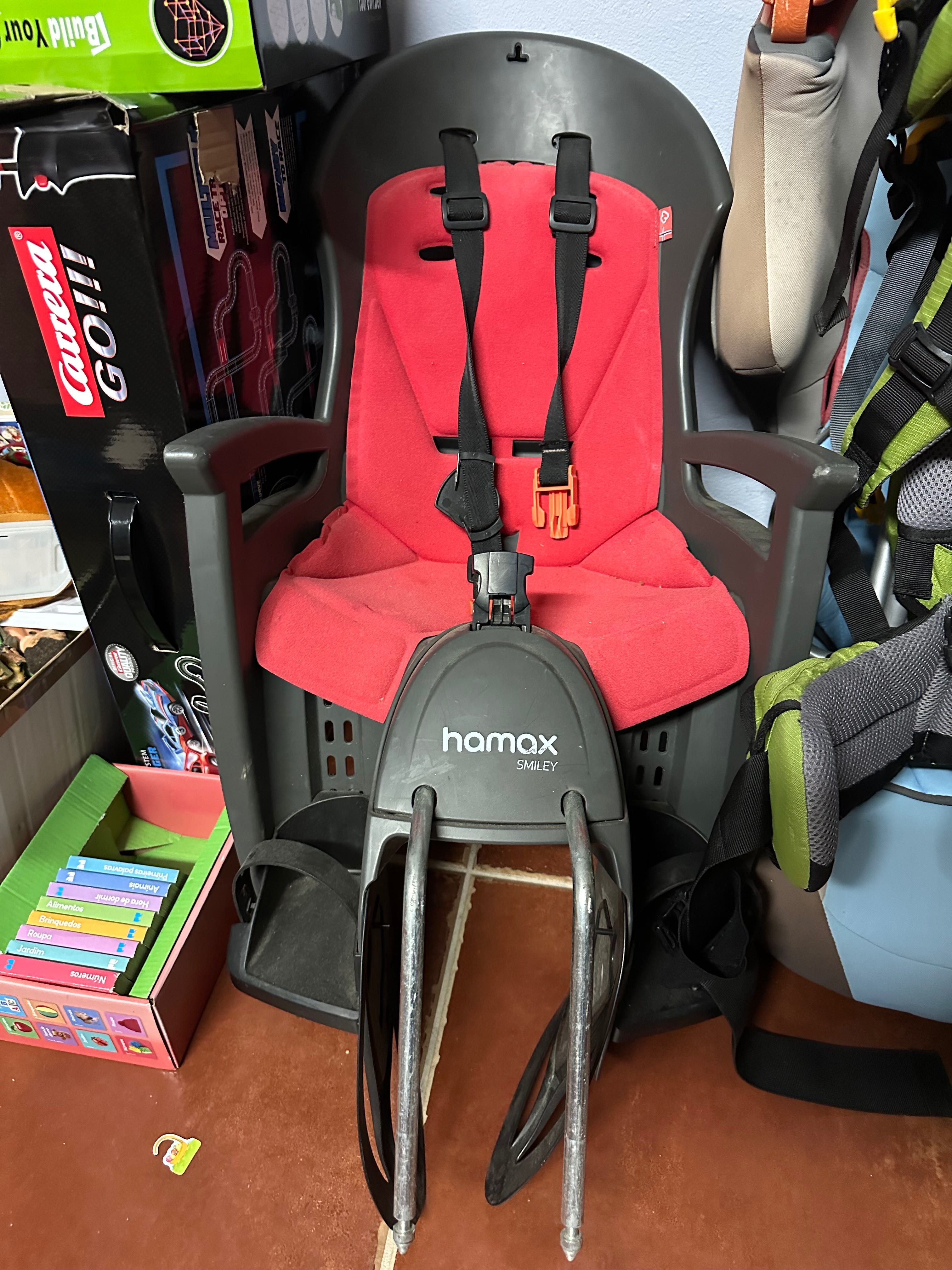 conjunto: cadeira carro + cadeira bicicleta hamax