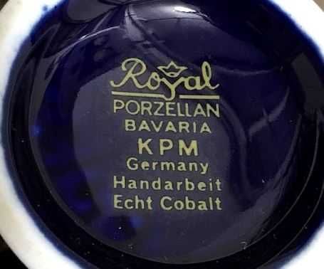 Wazon flet porcelana kobalt złocona rarytas kobaltowy złocenia