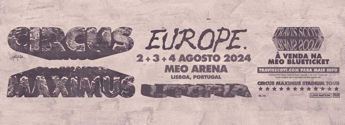 Bilhete Travis Scott, 3 de Agosto, Meo arena, Plateia em pé