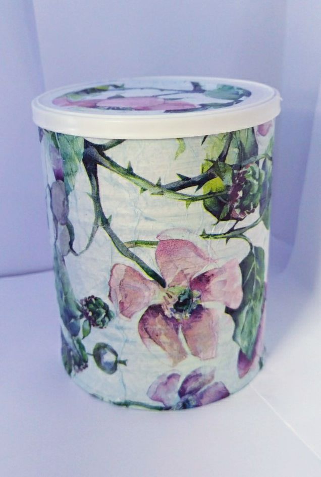 Pojemnik rekodzielo na artykuly sypkie decoupage ozdobne pudelko