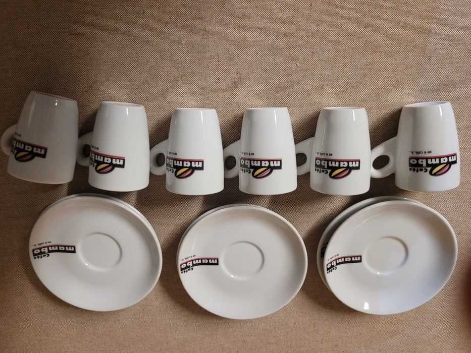 Conjunto de 6 chavenas e 6 Pires CAFÉS MAMBO