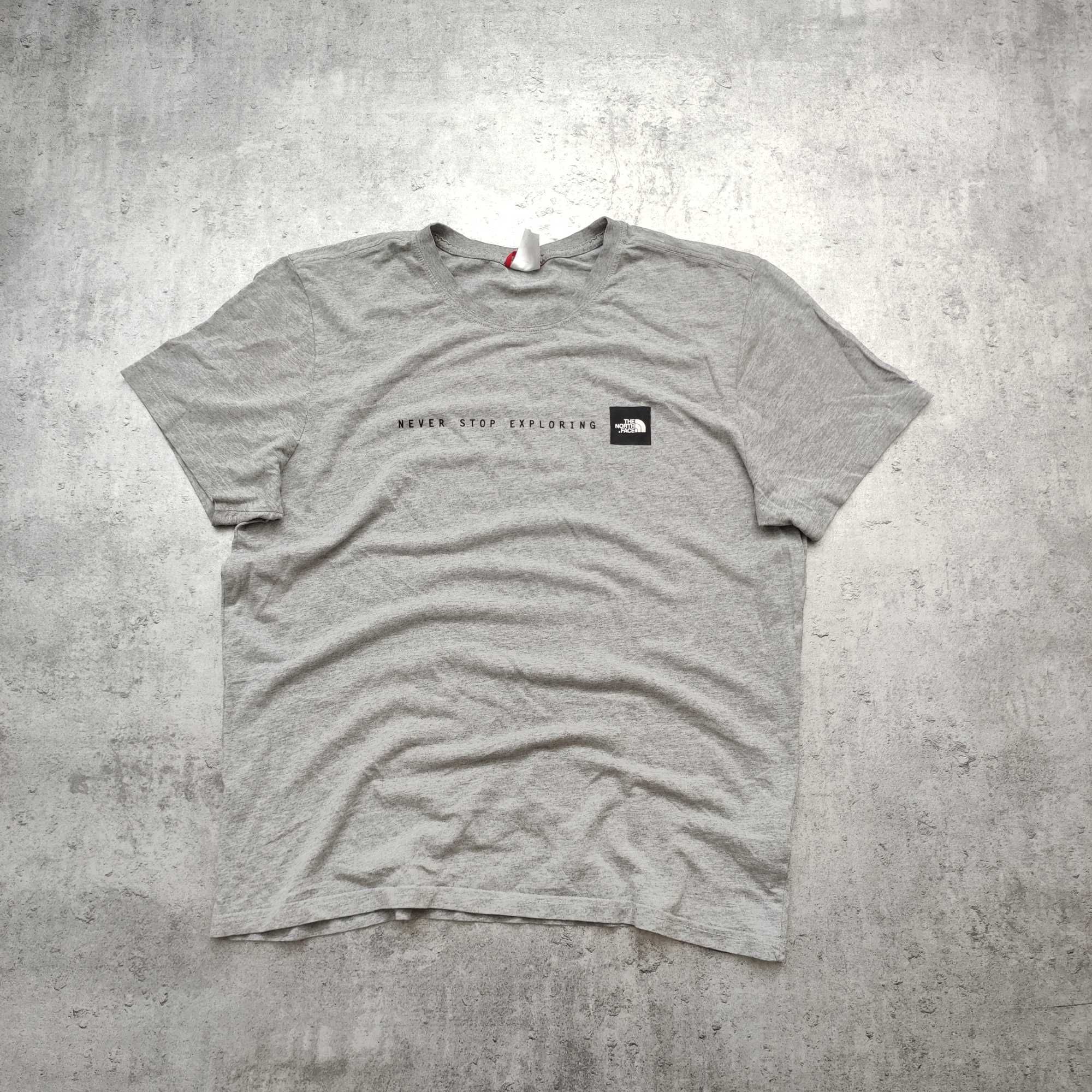 MĘSKA Koszulka Bawełna Duże Logo Szara TNF Trekking The North Face