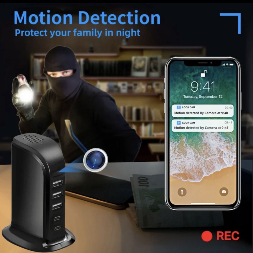 Новая wi-fi мини камера в зарядке,видеонаблюдение