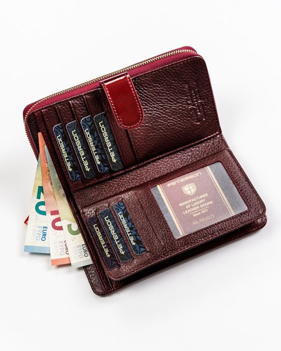 lakierowany portfel damski na karty rfid - peterson