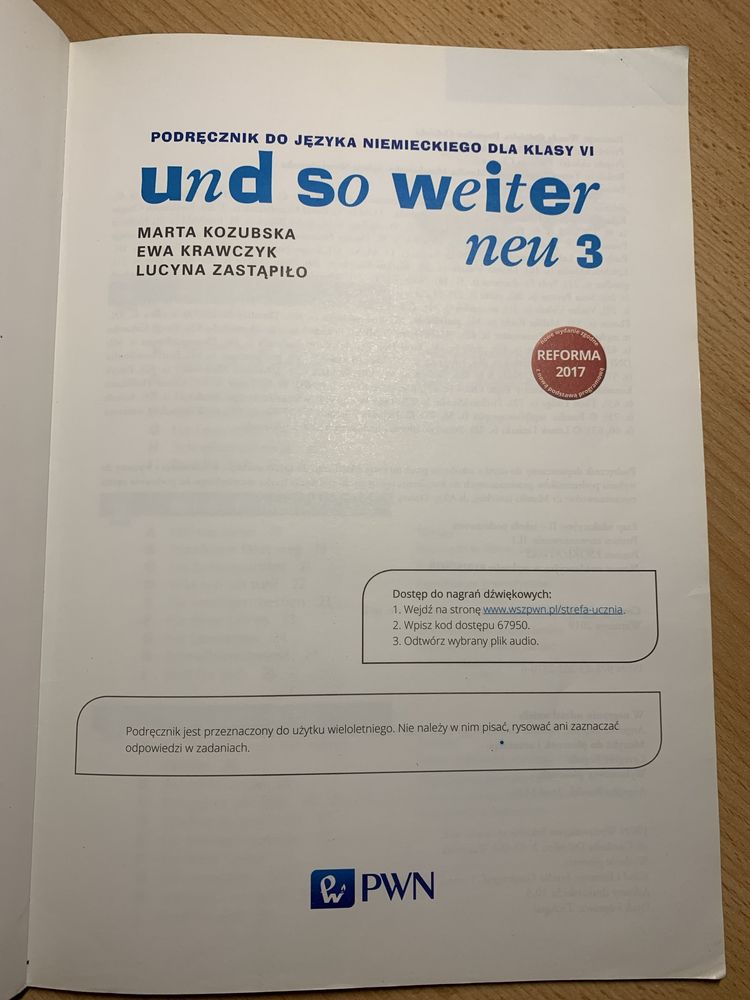 Und so weiter neu 3. Podręcznik
