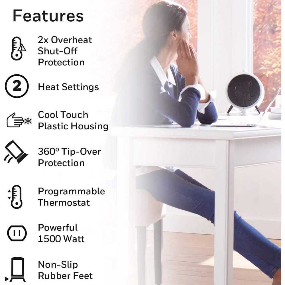 Aquecedor Honeywell UberHeat Ceramic Personal Heater - Branco, HCE200W