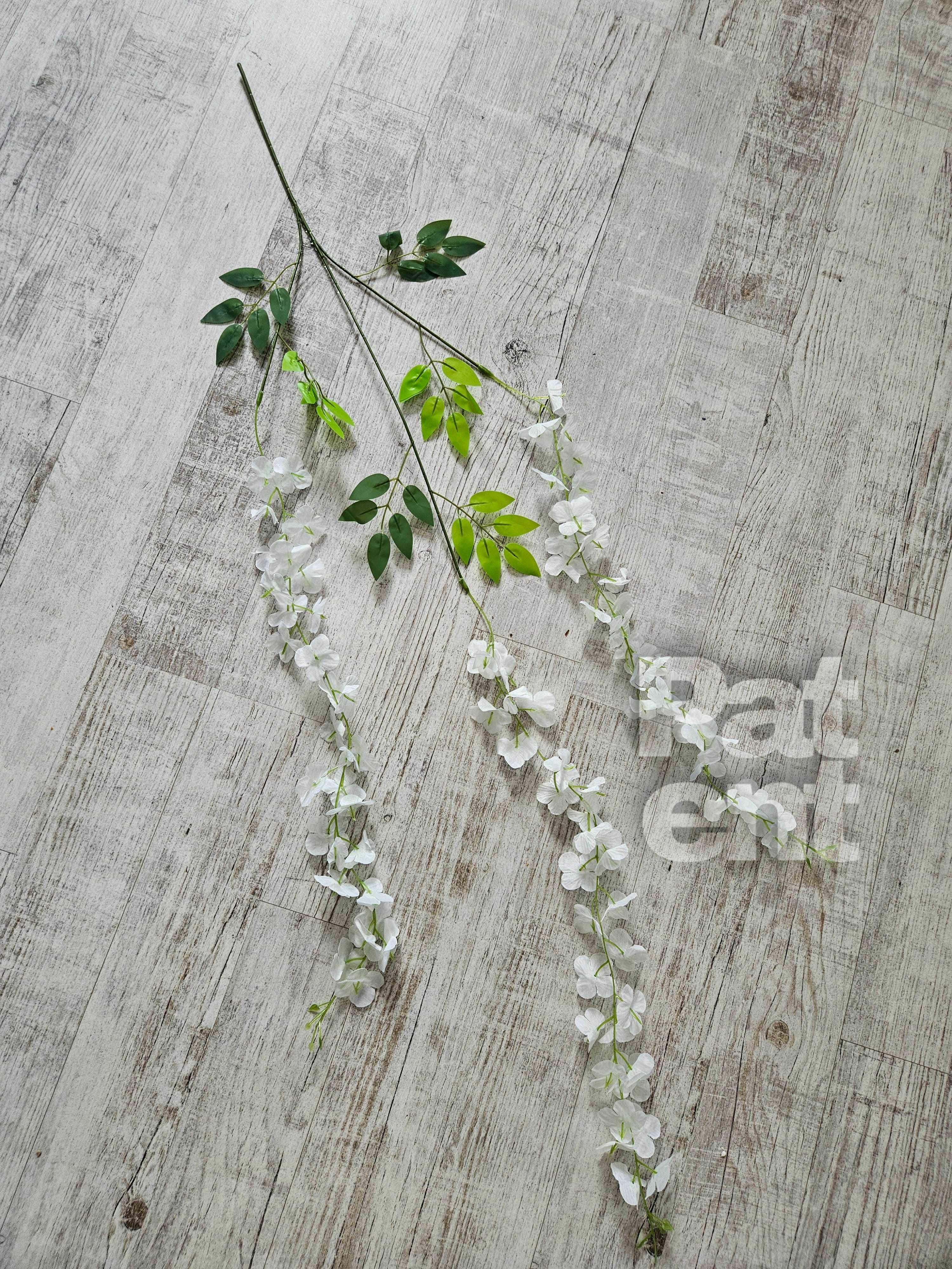 Wisteria biała jasna glicynia sztuczna girlanda dekoracja 12 sztuk