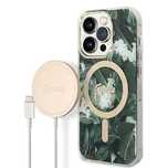Etui Guess Jungle MagSafe na iPhone 14 Pro Max + ładowarka indukcyjna