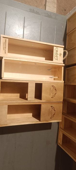 Caixas de madeira de 1 garrafa de vinho