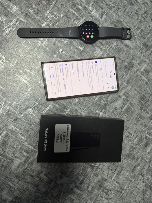 Samsung S23 ultra 8/256 + watch 6 часы