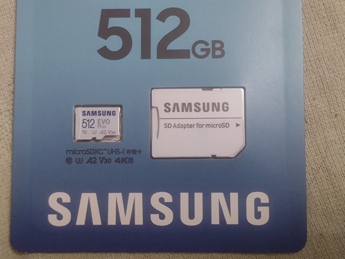 Samsung 512 GB Class 10 UHS-I U3 V30 A2 EVO - 100% Оригинал ! ! !
