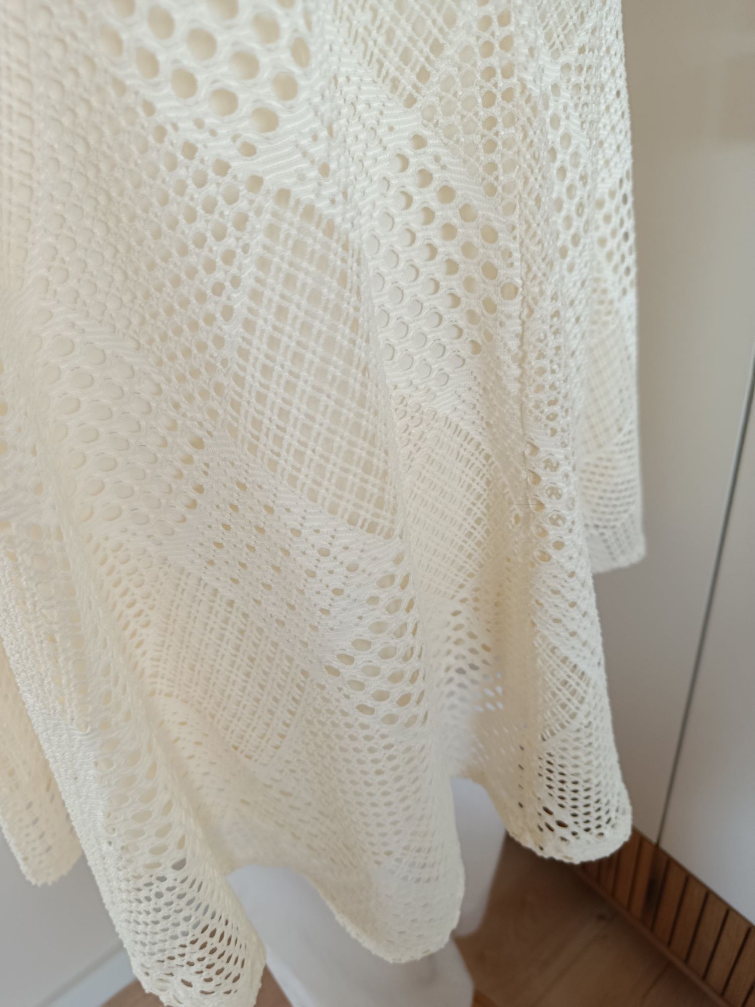 Nowa piękna kremowa bluzka damska na lato plus size rozmiar 48