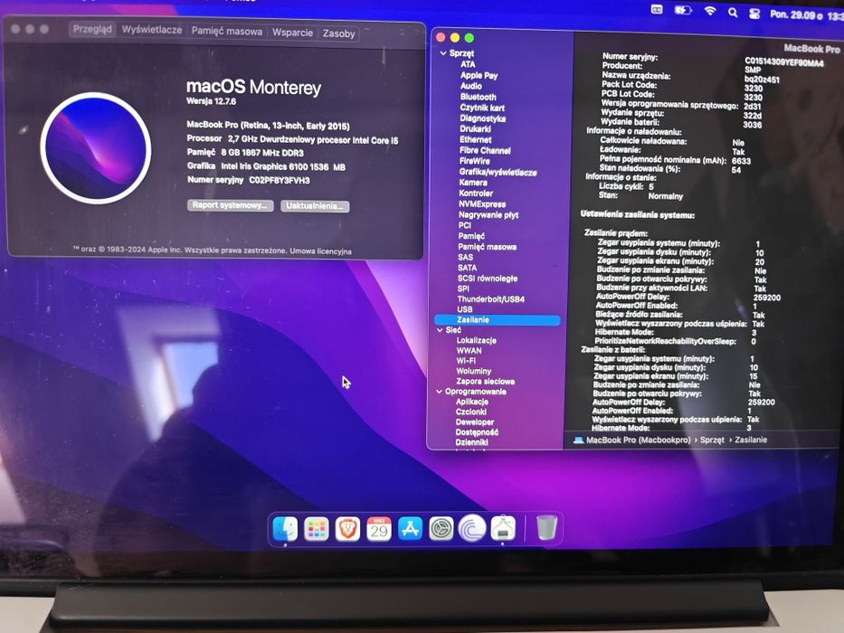 Macbook Pro A1502 nowa bateria nowy zasilacz