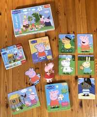 Świnka Peppa mega zestaw domek, książki, puzzle