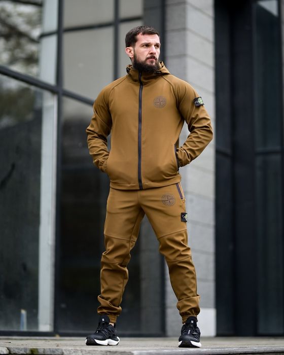 Софтшел чоловічий зимовий костюм Stone Island Grot Coyot Softshell
