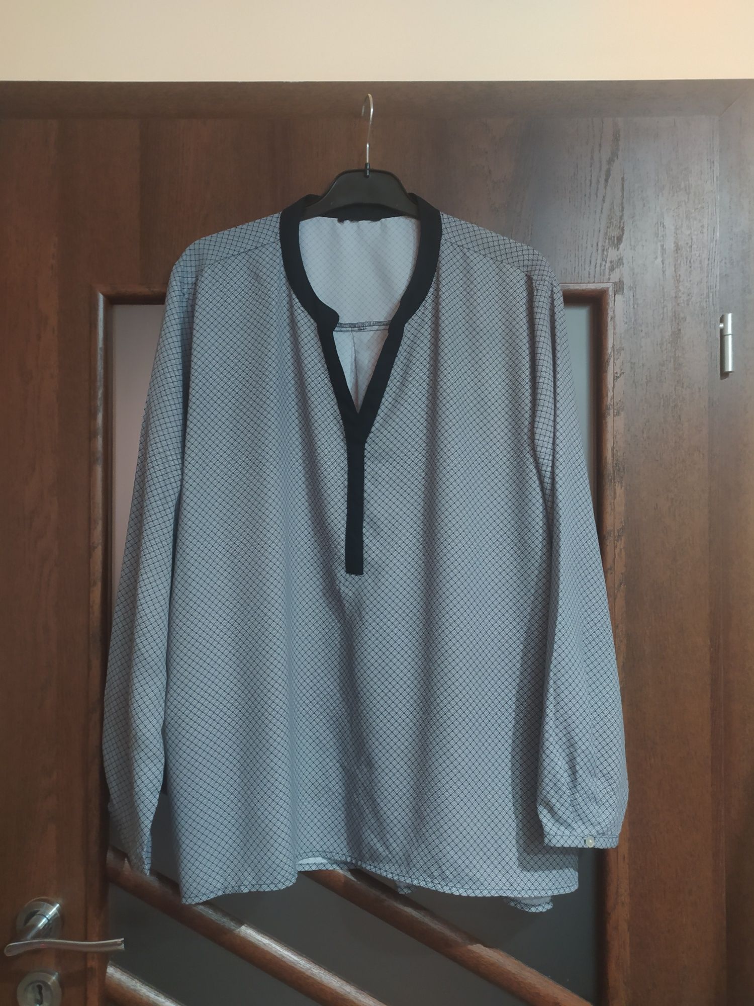 Bluzka koszula tunika we wzory z rękawem na 3/4 46 XXXL 48 4XL