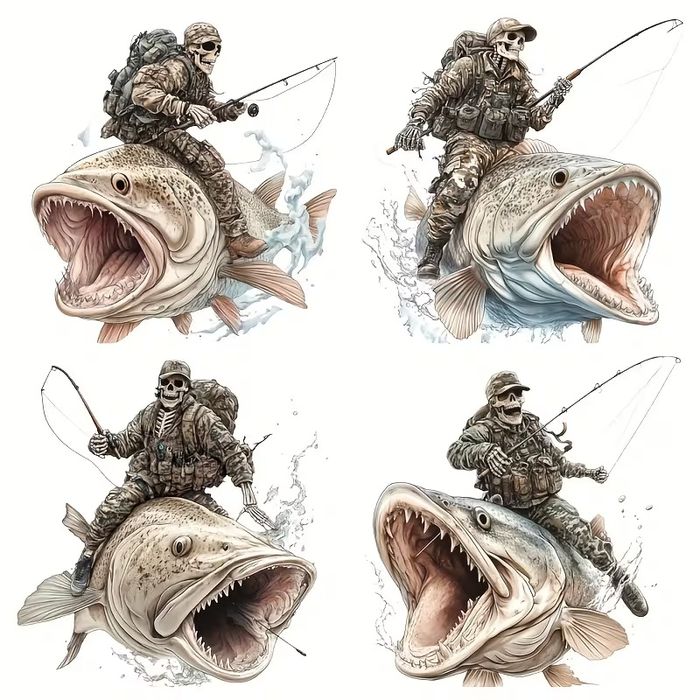 Naklejka winylowa naklejki fishbone truposz 2D kościotrupa auto szyba