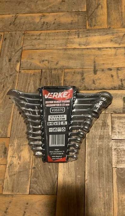 Zestaw kluczy płasko-oczkowych VERKE 6–22 mm 12 elementów + etui Nowe