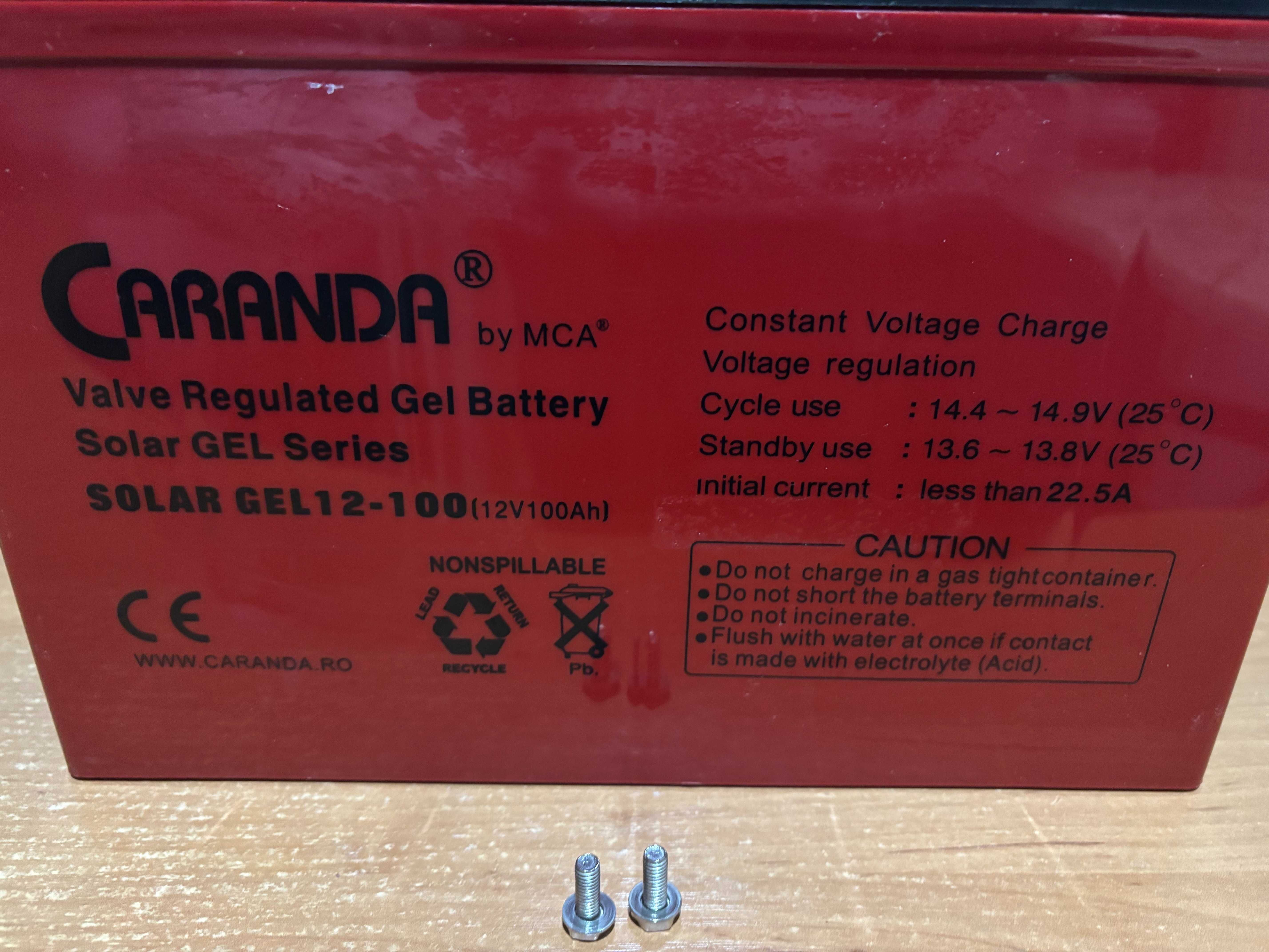Аккумулятор гелевый CARANDA 12V 100Ah, Gel, гель, АКБ, акумулятор