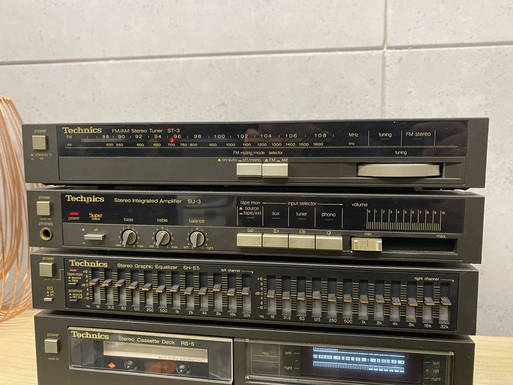 Zestaw Technics ST-3 SU-3 SH-E5 RS-5 wzmacniacz deck korektor tuner