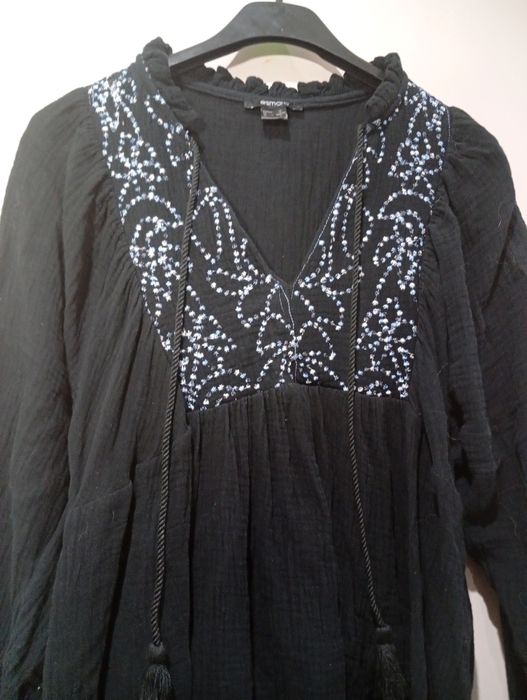 Czarna tunika Boho Esmara, rozmiar M